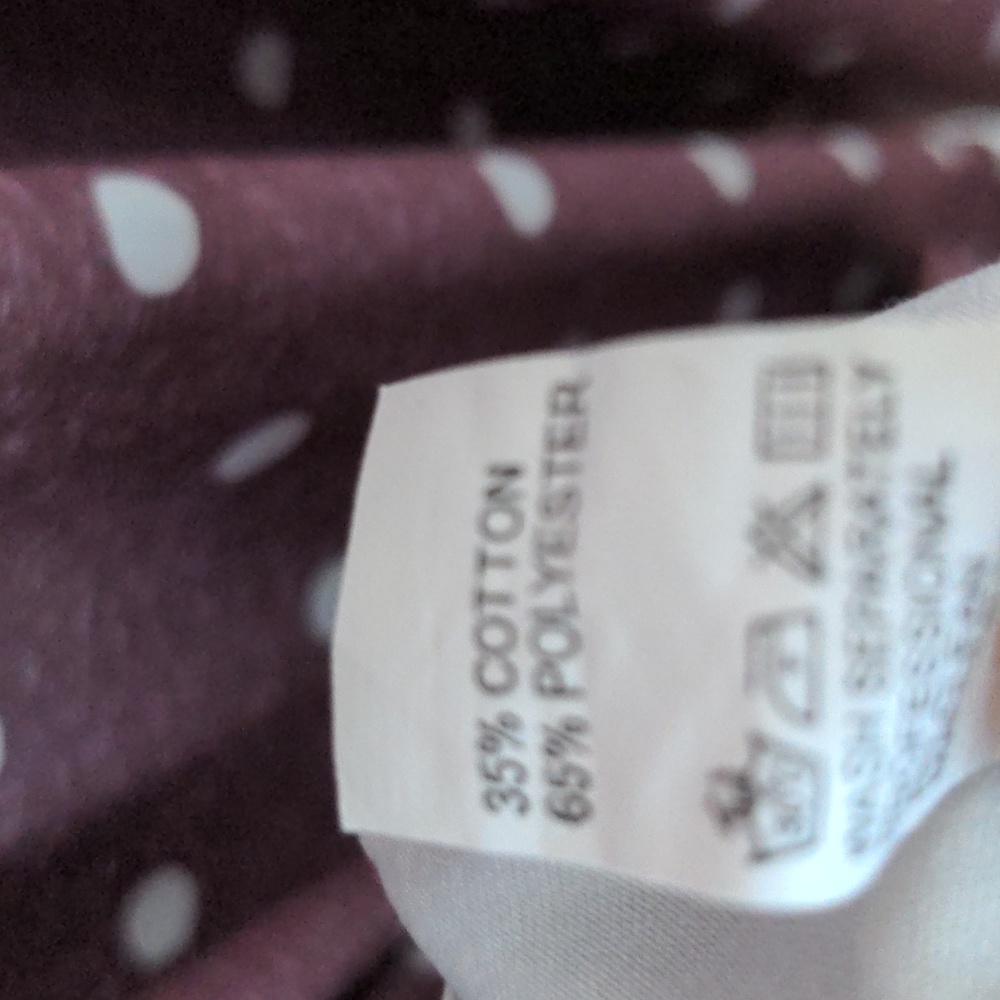 La la la Women's Size M Short Sleeve Polka Dot One Piece Popover Dress w/Pockets - Picture 6 of 10